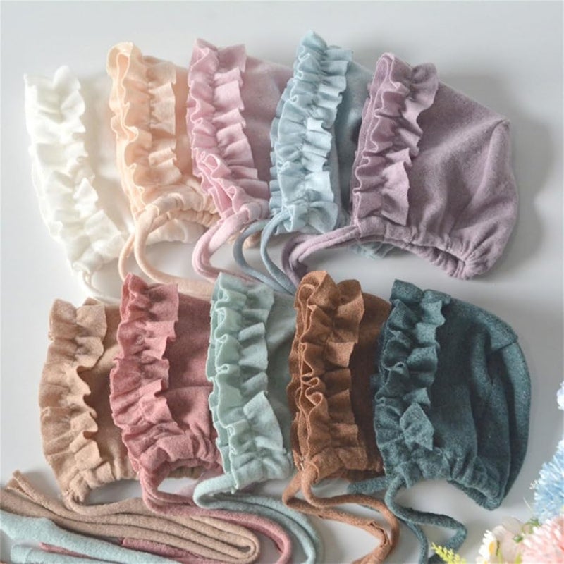 Green Baby Photography Hat Soft Spandex Lace Rope Tied Newborn Photoshoot - Image 4